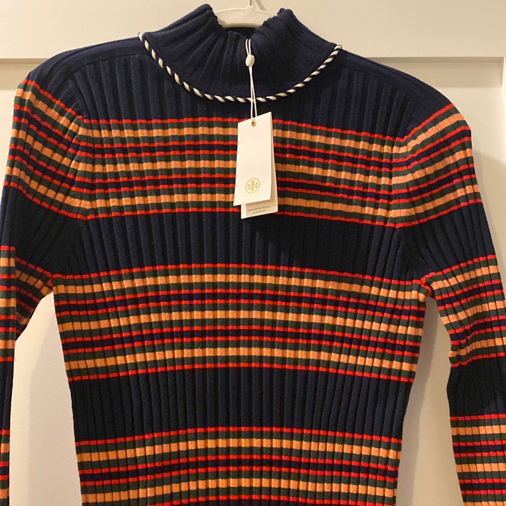 Tory Burch Striped Turtleneck Size M